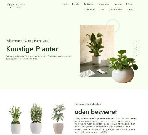 køb affiliate side med kunstige planter