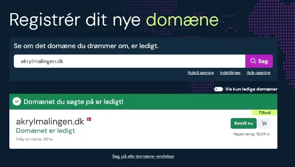 køb et domæne til din blog